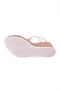 Women's Wedge Sole Braided Sandals with Elastic Back Gold Linen 21472328 - 5