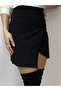 Zipper Detailed Slit Skirt