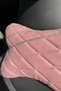 Powder Quilted Leather Silver Stone Striped Neck Pillow Car Pillow