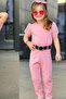 Girl's Belted Crown Jumpsuit Aby755