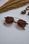 Unisex Women Men Uv400 Protected Cream Brown Rectangular Image Style New Season Sunglasses - 3