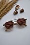 Unisex Women Men Uv400 Protected Cream Brown Rectangular Image Style New Season Sunglasses - 5