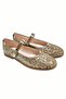 Gold Gold Sequin Glitter Children's Ballerinas