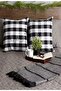 Plaid 4-Piece Compatible Set 40x40 Pillow Case Black - 3