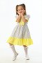 Yellow Butterfly Patterned Frilly Girl's Dress - 5