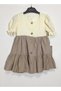 Girl's Princess Sleeve Dress with Straw Bag - 3