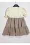 Girl's Princess Sleeve Dress with Straw Bag - 4