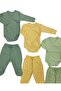 Long Sleeved Self-made Gloves, Double-Breasted Bodysuit and Booties Bottom (3 Sets Mold-yellow-cağla) - 2