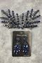 Navy Blue Double Leaf Helen Model Henna Crown Hair Accessory and Stone Evening Dress Earring Set – Crown - 4