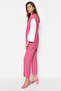 Fuchsia Inner Tie-Detail Linen Look Kimono-Pants Woven Set TCTSS23US00061 - 3