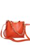 Crocos Orange Scarf Chain Accessory Soft Leather 3 Compartment Stylish and Elegant Handbag and Shoulder Bag - 2