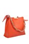 Crocos Orange Scarf Chain Accessory Soft Leather 3 Compartment Stylish and Elegant Handbag and Shoulder Bag - 6