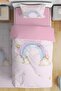 Powder Pink Rainbow Patterned Single Baby Kids Bedding Set