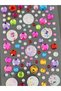 Sticker 3d Stone Round Borders Large Small Colorful Mixed Sticker Label 1 Pack