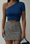 Women's One Shoulder Crop Cobalt Blue Blouse 23S24005 - 2
