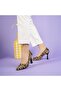Women's Black-yellow Patterned Heeled Shoes 3056 - 4