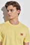 Regular Fit Regular Cut 100% Cotton Crew Neck Yellow T-Shirt - 3
