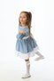 Blue Polka Dot Print Ruffled Girl's Dress - 6