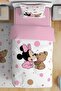Minnie and Teddy Bear Patterned Single Baby Kids Bedding Set