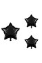 Black Star Foil Balloon 45 cm 3 Pieces
