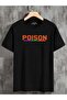 تي شيرت أسود كبير الحجم مطبوع للجنسين من Poison - 2