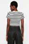 Premium Black-Ecru Black Striped 2-Pack Viscous/Soft Fabric Crop Stretchy Knitted Blouse TWOSS23BZ00194 - 3