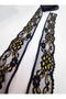 Lycra Lace Ribbon 4.5 Cm Width Black Gold-gold Color Glitter Lace Ribbon Edge Model 10 Mt