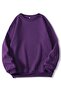 Women's Basic 0 Crew Neck Unprinted Plain Oversize Loose Loose Fit Fleece Sweatshirt