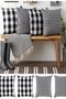 Plaid 4-Piece Compatible Set 40x40 Pillow Case Black