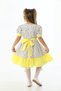 Yellow Butterfly Patterned Frilly Girl's Dress - 8