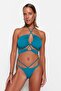 Petrol Ribbed High Leg Bikini Bottom TBESS22BA0289 - 2