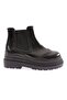 Women's Thick Sole Laser Stretch Detailed Boots Black Wrinkled Patent Leather 1230173142674
