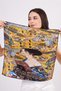 100% Silk Scarf Bandana| Gustav Klimt Lady With Fan