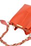 Crocos Orange Scarf Chain Accessory Soft Leather 3 Compartment Stylish and Elegant Handbag and Shoulder Bag - 5
