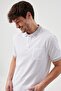 Men's White-white Comfort Fit Relaxed Cut Polo Neck T-Shirt - 3