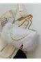 White Pearl Plush Women's Shoulder Bag - Std Classic