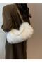 White Pearl Plush Women's Shoulder Bag - Std Classic - 2