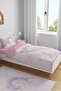 Powder Pink Rainbow Patterned Single Baby Kids Bedding Set - 2