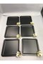 Luxury Square Butterfly Accessory Stainless Steel Set of 6 Black Coffee, Tea, Decorative Presentation Serving Tray