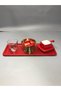 Stainless Steel Red Color Baton Service, Tea, Coffee, Treats and Presentation Tray - 3