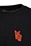 Black Oversize Crew Neck Short Sleeve Fox Embroidery 100% Cotton T-Shirt Tmnss23Ts00182 - 7