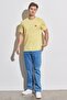 Regular Fit Regular Cut 100% Cotton Crew Neck Yellow T-Shirt - 4