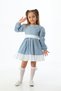 Blue Polka Dot Print Ruffled Girl's Dress - 3