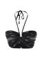 Black Crop Lined Satin Bustier with Woven Accessories TPRSS23BS00024 - 6