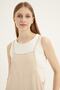 Women's Cream Strap Loose-Cut Athlete Jumpsuit - 4