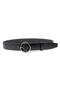Hakki Leather Round Buckle Women's Belt 3cm Black