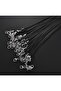 50 Pieces Black Pleated Ready Necklace Rope 45 cm 5 cm - 2