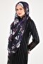 Hydrangea Shawl Black Purple