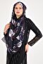 Hydrangea Shawl Black Purple - 6