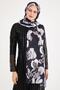 Hydrangea Shawl Black Mink - 3